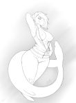  2019 anthro big_breasts bottomwear breasts clothing digital_media_(artwork) female fish free_art hair hi_res hoodie jakethegoat jeans looking_at_viewer marine nipples pants pussy shark simple_background sketch smile smirk solo thick_thighs topwear undressing 
