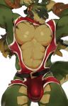  2018 abs anthro bell belt biceps bulge christmas clothed clothing darkgem digital_media_(artwork) dragon facial_piercing front_view green_body hands_above_head hi_res holidays holly_(plant) icarus_(darkgem) male muscular muscular_male nose_piercing nose_ring pecs piercing plant scalie shirt simple_background skimpy solo tank_top topwear white_background wings 