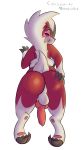  2019 anglo animal_genitalia animal_penis anthro anus backsack balls butt canid canine canine_penis digital_media_(artwork) glowing glowing_eyes hi_res knot licking licking_lips looking_at_viewer looking_back lycanroc male mammal midnight_lycanroc nintendo penis pok&eacute;mon pok&eacute;mon_(species) presenting presenting_hindquarters rear_view simple_background solo tongue tongue_out video_games white_background 