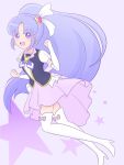  1girl boots cure_fortune happinesscharge_precure! long_hair precure purple_eyes purple_hair thigh_boots thighhighs user_npdr8542 