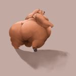  1:1 2019 absurd_res anthro balls belly big_balls big_belly big_butt black_lips black_nose black_pawpads brown_body brown_fur butt chubby_cheeks digital_drawing_(artwork) digital_media_(artwork) full-length_portrait fur grey_background heftyotter hi_res huge_butt huge_thighs lips looking_at_viewer looking_back male mammal moobs obese obese_male overweight overweight_male pawpads portrait puppypaws short_tail simple_background solo standing thick_thighs ursid 
