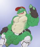  abs amphibian anthro balls big_penis foreskin frog green_body green_scales hi_res huge_penis humanoid_penis male muscular muscular_male nintendo nipples penis reptile scales scalie slippy_toad solo star_fox utx-shapeshifter video_games 