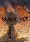  2019 absurd_res ambiguous_gender black_body black_fur cover digital_media_(artwork) domestic_cat felid feline felis feral fire fur hi_res jay-kuro mammal solo standing 
