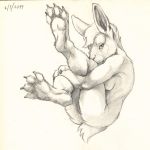  2019 4_toes anthro breasts butt claws curled_up female graphite_(artwork) greyscale hair hare hi_res lagomorph leporid looking_at_viewer looking_away mammal monochrome nude pawpads paws pencil_(artwork) scale_(artist) short_hair simple_background solo toe_claws toes traditional_media_(artwork) white_background 