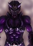  horns kamen_rider kamen_rider_hibiki kamen_rider_hibiki_(series) male_focus monochrome oni purple solo viridian-c 