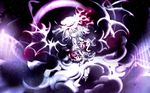  backlighting bat_wings clock closed_mouth hat head_tilt highres light_particles looking_at_viewer pink pink_eyes puffy_short_sleeves puffy_sleeves remilia_scarlet short_hair short_sleeves silver_hair smile solo touhou white_skin wings yoshioka_yoshiko 