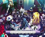  bad_id bad_pixiv_id blonde_hair book chair couch cup glass_table hat kirisame_marisa koakuma lamp library long_hair multiple_girls nemuo patchouli_knowledge purple_hair quill reading red_hair sitting table touhou voile wings 