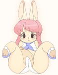  animal_ears artist_request blush brown_eyes camel_toe cameltoe cub disembodied_hand female furry hair lagomorph long_hair mammal open_mouth panties pink_hair plain_background pussy rabbit tears underwear unknown_artist white_background young 
