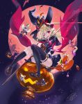  halloween horns sanbasou tagme thighhighs witch 