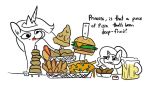  &lt;3 2019 burger duo eating english_text equid feral food friendship_is_magic hair horn hot_dog luster_dawn_(mlp) mammal multicolored_hair my_little_pony pizza simple_background text tjpones twilight_sparkle_(mlp) unicorn white_background 