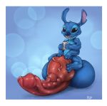  &lt;3 2019 4_fingers 4_toes alien balls big_balls black_eyes blue_background blue_body blue_fur blue_nose border claws cup disney experiment_(lilo_and_stitch) fingers fur hand_on_penis hi_res holding_cup holding_object huge_balls hyper hyper_balls hyper_penis lilo_and_stitch looking_at_viewer male notched_ear open_mouth open_smile penis simple_background sitting_on_balls smile solo stitch_(lilo_and_stitch) tochka toe_claws toes unusual_penis vein veiny_penis white_border 