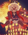  2019 anthro belly bottomwear brown_body brown_fur bulge canid canine clothing fur goemon_(tas) hi_res humanoid_hands male mammal night outside raccoon_dog shorts slightly_chubby solo starxstar123 tanuki tokyo_afterschool_summoners video_games 