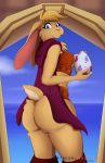  activision bianca_(spyro) breasts butt butt_pose clothed clothing female hi_res lagomorph leporid looking_at_viewer looking_back low-angle_view mammal no_underwear pose rabbit solo spyro_the_dragon upskirt video_games watermark wolfpsalm 