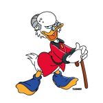  anatid anseriform anthro avian bird cane charles_montgomery_burns clothed clothing disney duck humor looking_at_viewer male mature_male open_mouth scrooge_mcduck signature simple_background solo the_simpsons thumbs1 what what_has_science_done white_background 