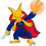  alakazam anthro clothed clothing cutlery dr_strange kitchen_utensils magic marvel nintendo pentagram pok&eacute;mon pok&eacute;mon_(species) simple_background solo spoon thumbs1 tools video_games white_background 