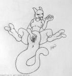 akira_the_mewtwo anus bodily_fluids breasts female legendary_pok&eacute;mon mewtwo nayrin nintendo nipples paws pok&eacute;mon pok&eacute;mon_(species) pussy saliva tongue video_games wet 