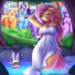  2019 ambiguous_gender angel_(mlp) anthro anus applejack_(mlp) areola bathing blue_eyes blush bodily_fluids breasts bubble butt butt_grab camera clothing cutie_mark digital_media_(artwork) equid equine eyelashes eyes_closed feathered_wings feathers feet female female/female fluttershy_(mlp) friendship_is_magic green_eyes group hair hand_on_butt hands_behind_head hi_res humanoid_feet incest lagomorph legwear leporid limestone_pie_(mlp) looking_at_viewer mammal marble_pie_(mlp) maud_pie_(mlp) my_little_pony nipples nude partially_submerged pinkie_pie_(mlp) pterippus purple_eyes pussy rabbit rainbow_dash_(mlp) rarity_(mlp) saliva saliva_string sibling sister sisters smile starlight_glimmer_(mlp) text trixie_(mlp) twilight_sparkle_(mlp) twistedscarlett60 url water wet window wings 