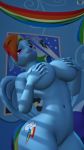  3d_(artwork) 5_fingers absurd_res anthro big_breasts breasts digital_media_(artwork) equid equine feathered_wings feathers female fingers friendship_is_magic hair hand_on_breast hi_res loveslove mammal multicolored_hair my_little_pony nipples nude pterippus rainbow_dash_(mlp) solo wings 