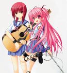  angel_beats! garter guitar iwasawa key na-ga seifuku tagme tail yui_(angel_beats!) 