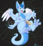  alphazeron anthro chain cyber-zai dragon male multi_arm multi_limb ring solo thick_tail wings 