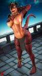  3d_(artwork) anthro breasts crossgender digital_media_(artwork) dragon drogoz exposed female lizard looking_at_viewer paladins queen reptile royalty scalie smile solo ssurface3d thick_thighs tongue 
