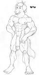  2002 anthro bandanna bernese_mountain_dog big_muscles big_penis black_and_white canid canine canis circumcised domestic_dog ear_piercing ear_ring flaccid humanoid_penis male mammal marco molosser monochrome mountain_dog muscular muscular_male nude nudog penis piercing plantigrade sketch solo story story_in_description swiss_mountain_dog 