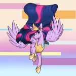  2019 crown equid farewelldecency feathered_wings feathers female feral friendship_is_magic hi_res horn looking_at_viewer mammal my_little_pony smile solo twilight_sparkle_(mlp) winged_unicorn wings 