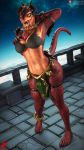  3d_(artwork) anthro breasts crossgender digital_media_(artwork) dragon drogoz female lizard looking_at_viewer paladins queen reptile royalty scalie smile solo ssurface3d thick_thighs tongue 