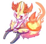  2018 3_toes anthro blush braixen chest_tuft dipstick_tail fire fur hi_res inner_ear_fluff multicolored_body multicolored_fur multicolored_tail nintendo nyaswitchnya pok&eacute;mon pok&eacute;mon_(species) simple_background stick toes tuft video_games white_background 