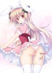  animal_ears ass bunny_ears cameltoe erect_nipples korie_riko maid pantsu skirt_lift tail thighhighs 