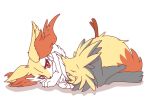  2018 3_toes anthro blush braixen dipstick_tail fur hi_res inner_ear_fluff kemono lying multicolored_body multicolored_fur multicolored_tail nintendo nyaswitchnya pok&eacute;mon pok&eacute;mon_(species) simple_background stick toes tuft video_games white_background 