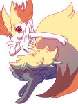  2018 anthro blush braixen chest_tuft dipstick_tail female fur hi_res inner_ear_fluff multicolored_body multicolored_fur multicolored_tail nintendo nyaswitchnya open_mouth pawpads pok&eacute;mon pok&eacute;mon_(species) simple_background solo tuft video_games white_background 