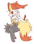  2018 3_toes anthro blush braixen butt dipstick_tail fur hi_res inner_ear_fluff kemono multicolored_body multicolored_fur multicolored_tail nintendo nyaswitchnya open_mouth pok&eacute;mon pok&eacute;mon_(species) simple_background stick surprise toes tuft video_games white_background 