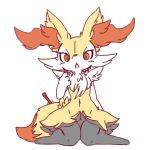 1:1 2018 anthro braixen dipstick_tail front_view fur hi_res inner_ear_fluff kemono multicolored_body multicolored_fur multicolored_tail nintendo nyaswitchnya open_mouth pok&eacute;mon pok&eacute;mon_(species) simple_background sitting stick surprise tuft video_games white_background 