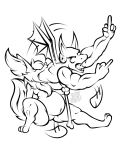  angry anthro belly big_(disambiguation) braixen demon gesture hi_res horn inner_ear_fluff middle_finger nintendo oral_vore pok&eacute;mon pok&eacute;mon_(species) sassylebraix sitting tuft video_games vore wings 