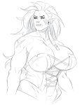  absurd_res big_breasts breasts cleavage clothed clothing female hi_res humanoid muscular muscular_female orangekissess scar 