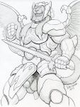  armor balls dudebulge flaccid goldar hi_res male melee_weapon monster penis power_rangers solo sword weapon wings 