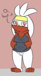  2019 bottomless clothed clothing female lagomorph lowtier_(artist) mammal nintendo pok&eacute;mon pok&eacute;mon_(species) pussy raboot red_eyes solo standing unknown_pok&eacute;mon video_games 