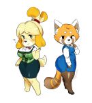  aggressive_retsuko ailurid animal_crossing anthro big_breasts big_butt breasts butt canid canine canis domestic_dog duo female hi_res isabelle_(animal_crossing) mammal nintendo orangekissess red_panda retsuko sanrio thick_thighs video_games 