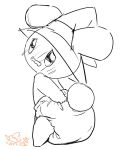  ambiguous_gender anthro blush clothing cotora cub diaper hand_on_diaper hat headgear headwear lagomorph leporid mammal rabbit sketch solo witch_hat young 