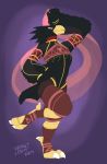  2019 animal_head anime anthro avian beak bird breath_of_the_wild clothed clothing digital_media_(artwork) feathers for_a_head fumikage_tokoyami gerudo_outfit hi_res humanoid legwear male my_hero_academia nintendo rito simple_background solo tattoorexy the_legend_of_zelda video_games 