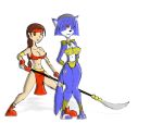  4:3 accessory animated ass_up blue_body blue_fur blue_hair breasts brown_eyes brown_hair camel_toe cleavage clothed clothing cunt_punt dhim female fur genital_torture hair headband human krystal loincloth mammal nintendo pussy_torture seong_mi-na soul_calibur star_fox video_games 