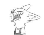  5:4 ambiguous_gender angry anthro black_and_white canid canine cheek_tuft disney face_tuft fox fuel_(artist) inner_ear_fluff mammal monochrome neck_tuft open_mouth simple_background sketch skye_(zootopia) solo teeth tongue tuft white_background zootopia 