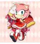  2019 accessory amy_rose anthro azuzu boots clothing eulipotyphlan female footwear gloves green_eyes hair_accessory hairband hammer handwear hedgehog hi_res mammal smile solo sonic_(series) tools video_games 