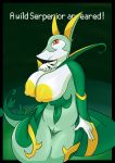  2019 absurd_res areola big_breasts breasts curvy_figure female green_background hi_res huge_breasts lime09 looking_at_viewer nintendo nipples non-mammal_breasts nude pok&eacute;mon pok&eacute;mon_(species) pok&eacute;morph pussy red_eyes reptile scalie serperior simple_background solo text video_games voluptuous wide_hips yellow_nipples 