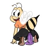  1:1 anal anal_penetration antennae_(anatomy) arthropod bee bottomless buzz buzz_the_bee cheerios clothed clothing dildo general_mills hi_res honey_nut_cheerios hymenopteran insect invalid_color looking_back male mascot muffinlewds penetration raised_tail sex_toy smile solo wet wings 
