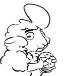  anthro black_and_white bovid briskby burger caprine disney eating food fur holding_object krystal_can&#039;t_enjoy_her_sandwich mammal meme monochrome pack_street reaction_image remmy_cormo sheep simple_background sketch solo white_background white_body white_fur white_wool wool_(fur) zootopia 