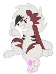  3_fingers 3_toes alpha_channel alternate_universe finger_up fingers friendship_is_magic lycanroc midnight_lycanroc my_little_pony nintendo pok&eacute;mon pok&eacute;mon_(species) red_eyes simple_background smile succubi_samus teeth toes transparent_background video_games 