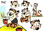  2019 absurd_res anthro biped blush braeburned calvin_and_hobbes date digital_media_(artwork) felid fingers first_person_view fur hi_res hobbes male mammal nude orange_body orange_fur pantherine patreon signature simple_background solo stripes text tiger white_background 