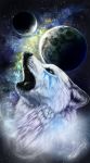  2013 ambiguous_gender black_lips blue_eyes canid canine canis cosmic_background digital_media_(artwork) feral fur headshot_portrait hi_res lips mammal open_mouth portrait solo teeth tongue white_body white_fur wolf wolfroad 